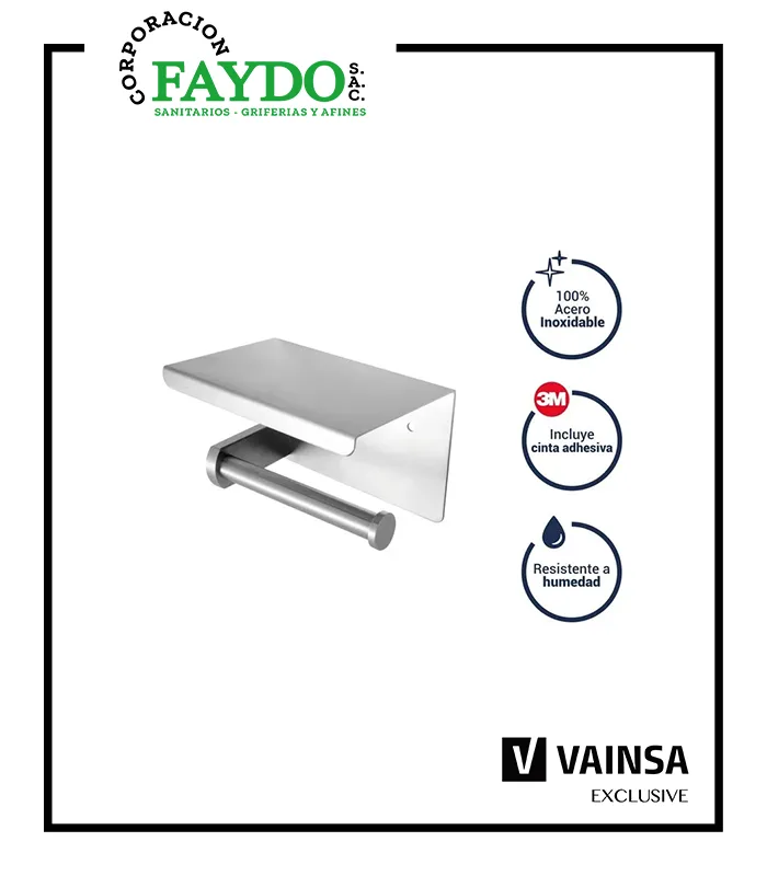 Papelera Con Repisa Inox Bali Con 3M Vainsa