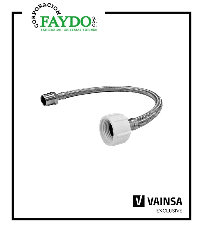 Tubo De Abasto Para Inodoro 40Cm Con Hilo De Acero Inoxidable Con Nylon Vainsa