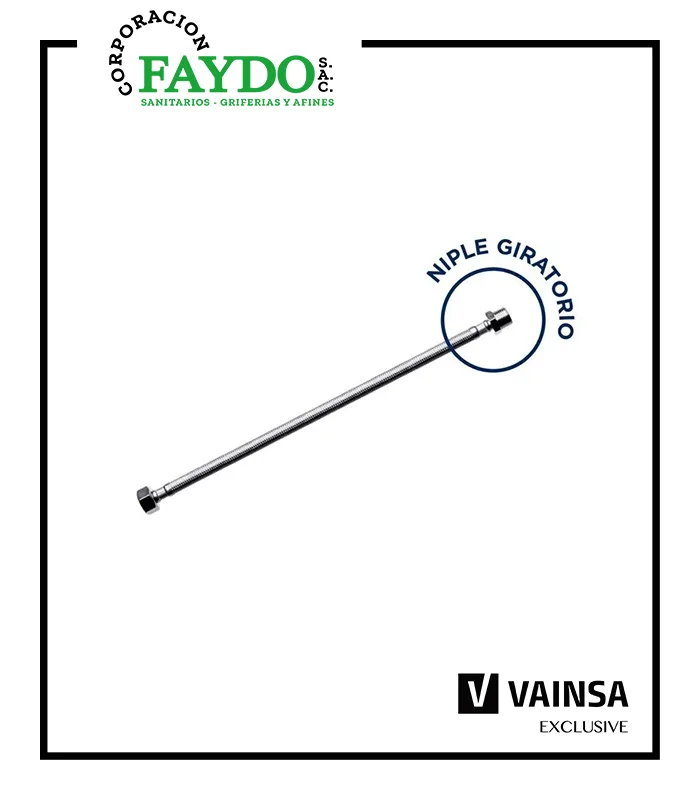 Tubo De Abasto Para Lavatorio 40Cm Vainsa