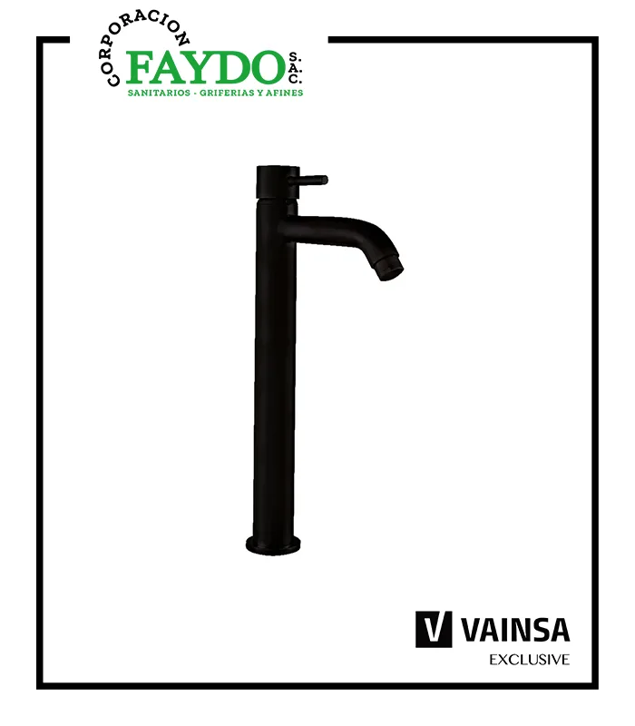 Monocomando Alta Para Lavatorio Bali Black Vainsa