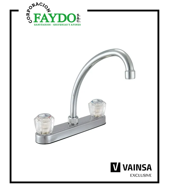 Mezcladora Para Lavadero Al Mueble Pico L Cristal Vainsa