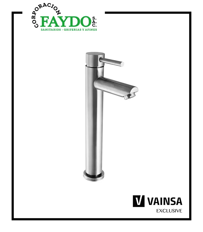 Monocomando Para Lavatorio Alta Inox Vainsa