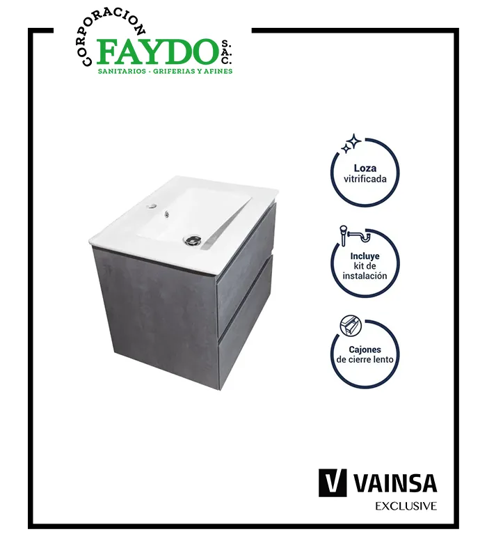 Vanitorio Martini Grey Con Ovalin Vainsa