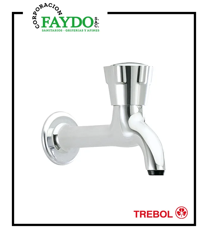 Llave De 1/2″ Lavanderia A La Pared Eco Trebol