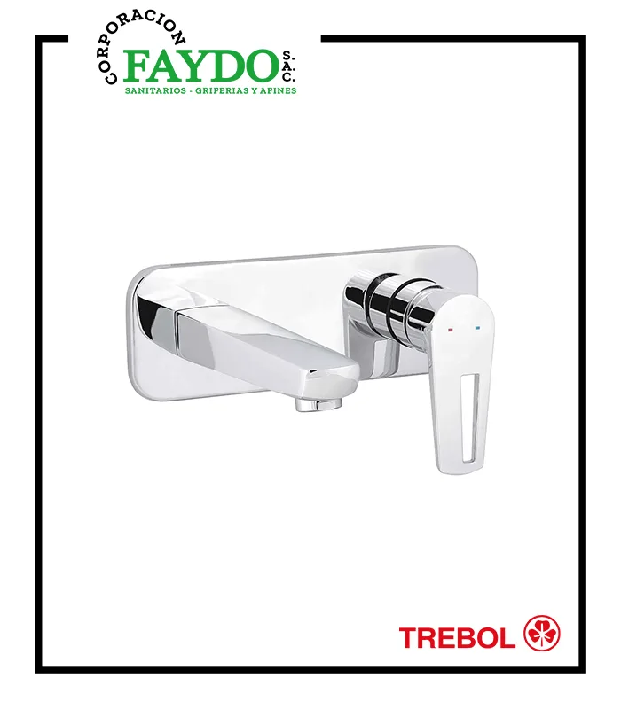 Mezcladora Lavatorio A La Pared Monocomando Tempra Trebol