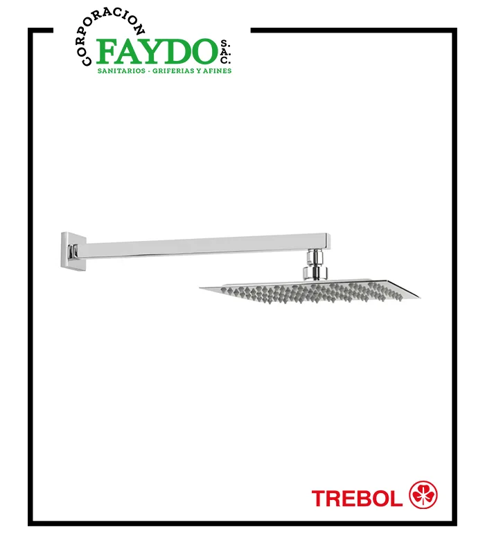 Salida De Ducha Minimalista Con Rociador Cuadrado Trebol