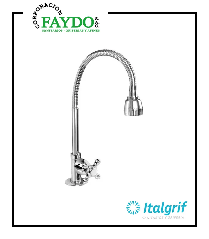 Llave Para Lavadero Al Mueble Con Pico Flexible Acapulco Italgrif