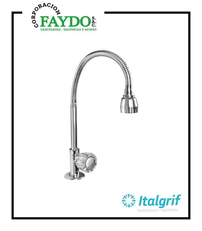 Llave Para Lavadero Al Mueble Con Pico Flexible Aruba Italgrif