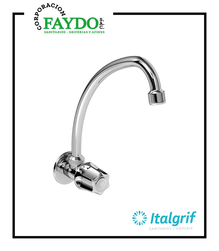 Llave Para Lavadero A La Pared Bavaro Italgrif