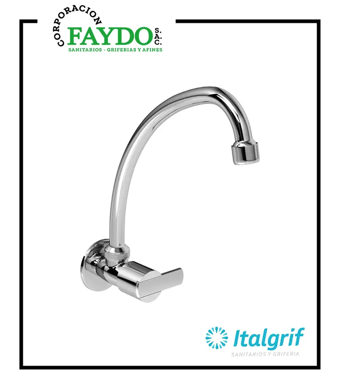 Llave Para Lavadero A La Pared Pico L Buzios Lever Italgrif