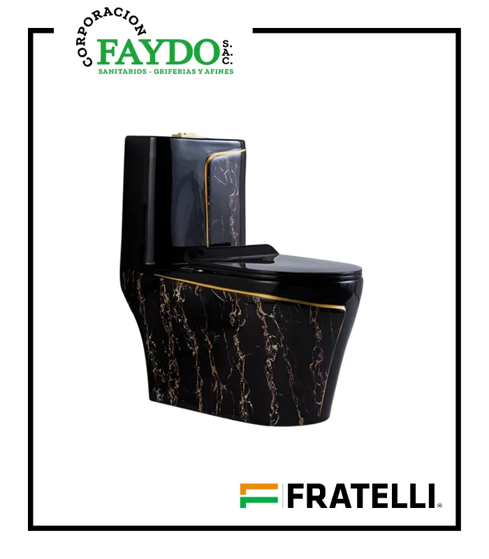 Inodoro One Piece Minimalista Negro 8676Ebgl Fratelli
