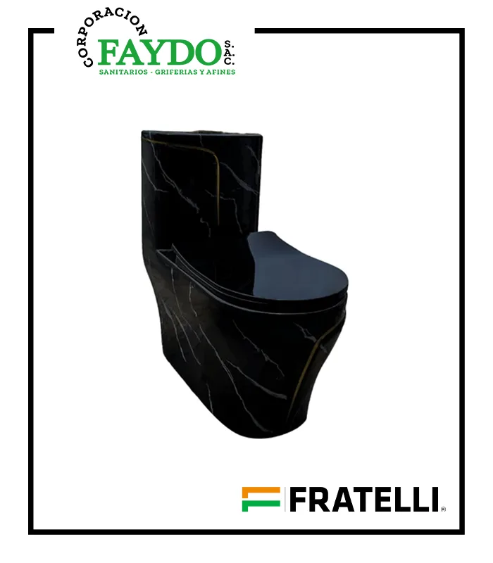 Inodoro One Piece Minimalista Negro 8676Mbgl Fratelli